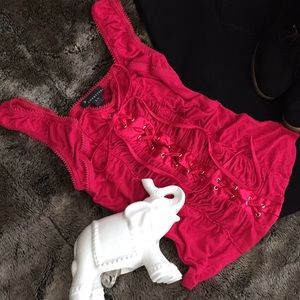 Pink corset-style tank